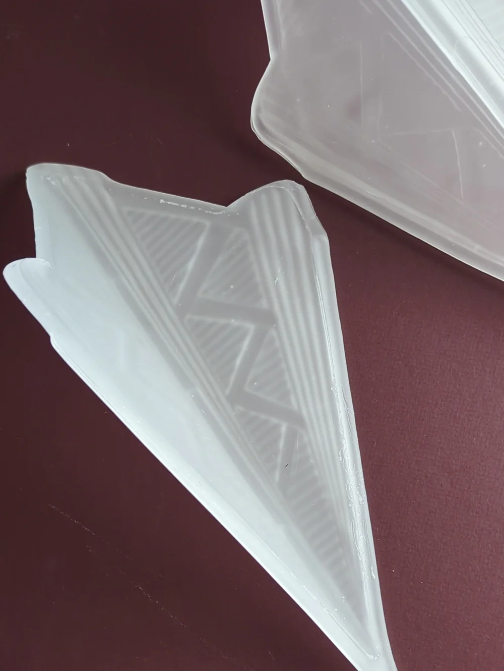 ANTIQUE Art Deco French Frosted Glass Slip Shades Set of Two